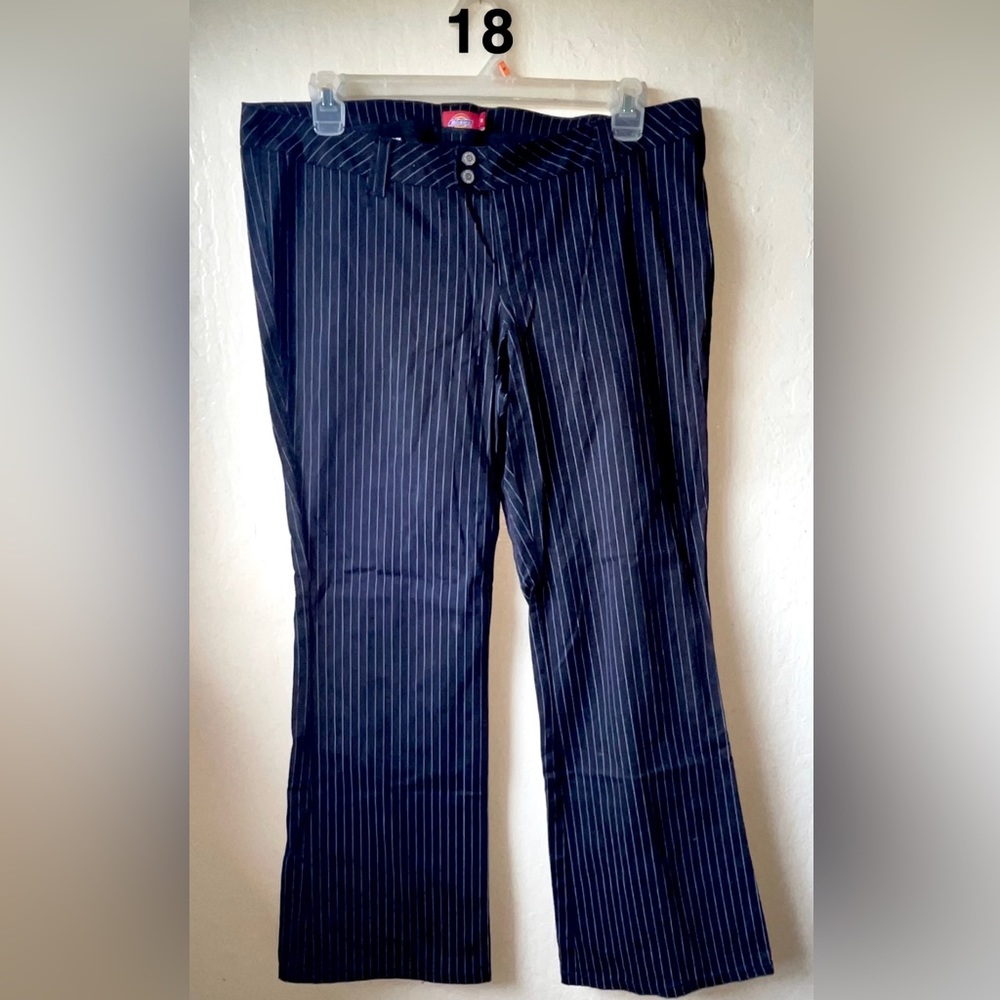 Dickies brand black with pin stripe lady’s pants size 18
